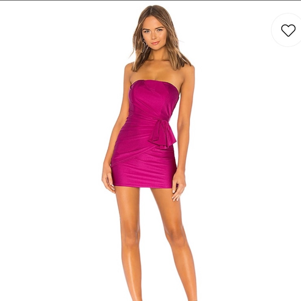 Michael Costello Jem Mini Dress in Magenta